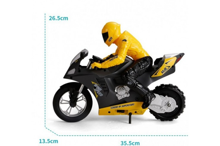 Радиоуправляемый мотоцикл (дрифт, GYRO, 1:6) 2.4G CS Toys HC-801-YELLOW