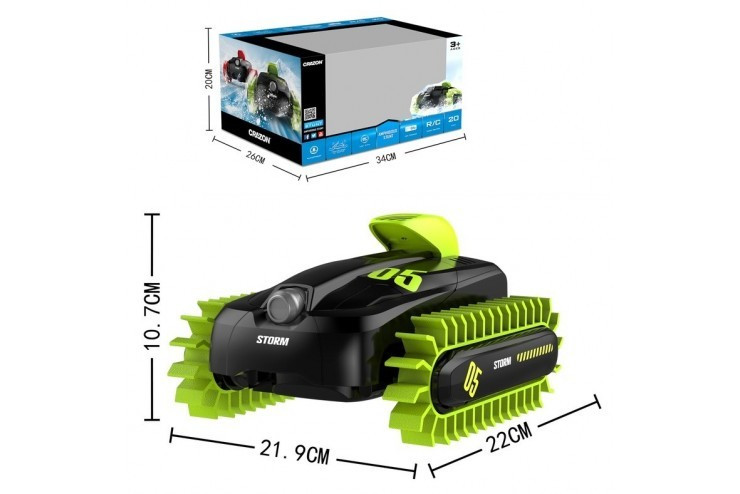 Радиоуправляемый гусеничный вездеход-амфибия Crazon Create Toys CR-18SL02B-GREEN