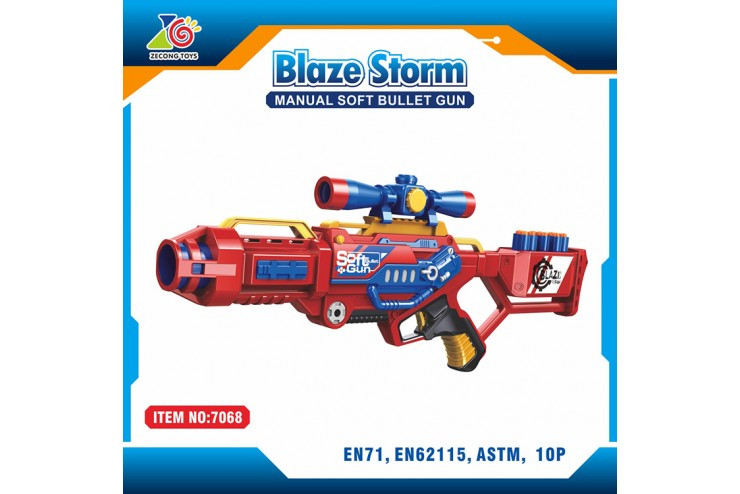 Автомат Blaze Storm с мягкими пулями (тройной выстрел) Zecong Toys ZC7068