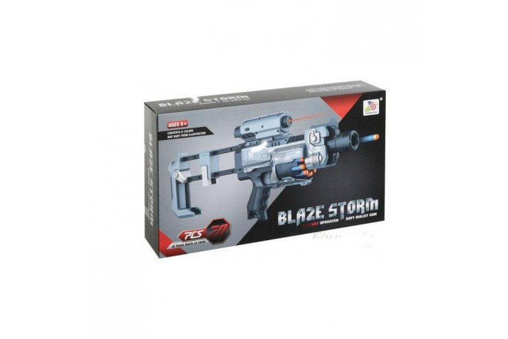 Пистолет с мягкими пулями и фонариком на батарейках Blaze Storm Zecong Toys ZC7083
